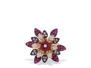 Effy Jewelry Effy 14K Rose Gold Ruby Sapphire and Diamond Moving Petals Ring Size 7