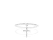 Effy Jewelry Effy 14K White Gold Diamond Accented Cross Ring 0.09 TCW Size 7
