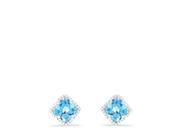 Effy Jewlery Effy 14K White Gold Blue Topaz and Diamond Stud Earrings 8.21 TCW