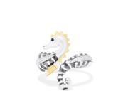 Effy Jewelry Effy Silver 18K Gold Sapphire and Diamond Seahorse Ring 0.08 TCW Size 7