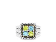 Effy Jewelry Effy Sterling Silver 18K Gold Accented Multi Gemstone Ring 1.40 TCW Size 7
