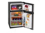 Avanti Energy Star 3.1 Cu. Ft. Two Door Compact Refrigerator Freezer Black and Stainless Steel