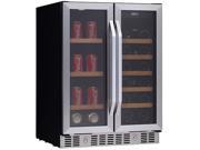 EdgeStar 24 Inch Built In Wine and Beverage Cooler with French Doors