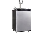 EdgeStar Full Size Dual Tap Kegerator with Digital Display Black and Stainless Steel