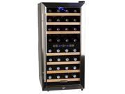 Koldfront TWR327ESS Stainless Steel 32 Bottle Free Standing Dual Zone Wine Cooler Black