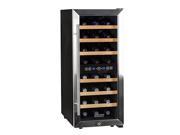 Koldfront 24 Bottle Free Standing Dual Zone Wine Cooler Black and Stainless Steel