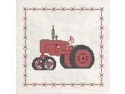 Stamped Quilt Blocks 18 X18 6 Pkg Red Tractor