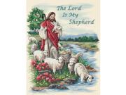 The Lord Is My Shepherd Stamped Cross Stitch Kit 11 X14