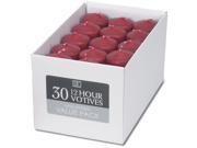 Unscented 12 Hour Votive Candles 1.3 X1.8 30 Pkg Red