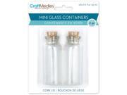 Mini Glass Containers W Cork Lid 2 Pkg .84oz