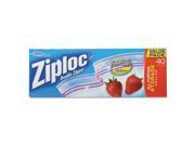 Ziploc Double Zipper Storage Bags Plastic 1 gal 1 75 mil Clear 40 Box