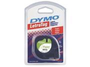 LetraTag Paper Label Tape Cassettes 1 2 x 13ft White 2 Pack