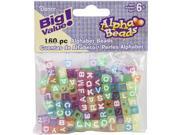 Alphabet Beads 7mm 160 Pkg Transparent Multicolored
