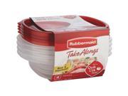 Rubbermaid 1832533 Take Alongs Quik Clik Seal Containers 4 Count