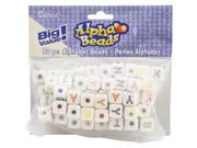 Alphabet Beads 12mm 80 Pkg White W Multicolor Letters