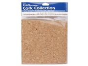 Cork Collection Tiles 6 X6 X5mm 4 Pkg