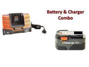 Ridgid 18V Li Ion 3.0 AH Battery R840084 18V Charger R840093 Combo Kit 130383031 BC 140154001