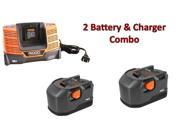 Ridgid2 Pack 12V NiCd MAX 1.9Ah Batteries Charger R840091 130254001