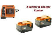 Ridgid R8823 2 Pack 24v 2.8Ah Li Ion Batteries 1 R85009 Charger Combo 130377008 2BC 140315001