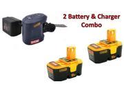 Ryobi 2 Pack P100 One 18v 1.5Ah Batteries 1 P111 Slow Charger 130224048 2BC 140106001