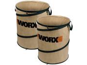 Worx 2 Pack WA0030 Landscaping 26 Gallon Spring Bucket Yard Bag WA0030 2pk