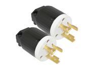 Superior Electric 2 Pack 30 Amps 125V Twist Lock 3 Wire Plug YGA024 2PK