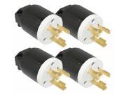 Superior Electric 4 Pack 30 Amps 125V Twist Lock 3 Wire Plug YGA024 4PK