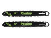 Poulan Electric and Gas Chainsaw 2 Pack 16 Chain Bar Assembly 581562402 2PK