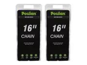 Poulan PLN1514 PLN3516F 2 Pack 16 Cutting Chain 966051601 2PK