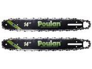 Poulan Electric and Gas Chainsaw 2 Pack 14 Chain Bar Assembly 581562401 2PK