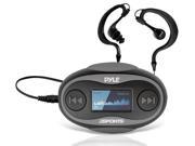 New Pyle PSWP25BK 4GB Waterproof MP3 Player FM Radio with Pedometer Lap Counter Stop Watch LCD Display and Included Waterproof Headphones Black Color