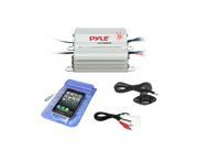 Pyle Audio PLMRMB2CW 200W Hydra Series Marine Amplifier Kit with Bluetooth - 2 Channels