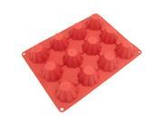 Freshware CB 112RD 12 Cavity Large Silicone Mold for Homemade Tart Bundt Cake Cheesecake Pudding Jello and More