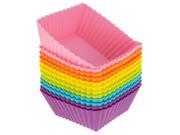 Freshware CB 306SC 12 Pack Silicone Square Reusable Cupcake and Muffin Baking Cup Six Vibrant Colors