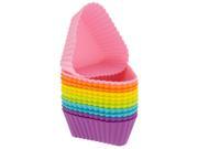 Freshware CB 307SC 12 Pack Silicone Mini Triangle Reusable Cupcake and Muffin Baking Cup Six Vibrant Colors