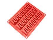 Freshware CB 800RD 3 Cavity Zig Zag Silicone Mold for Making Break Apart Chocolate Protein or Energy Bites and More