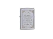 Zippo Serenity Prayer Satin Chrome Lighter 28458