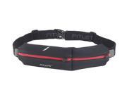 Fitletic Neoprene Double Pouch Running Belt Red Zipper NO2 BLACK RED