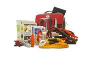 Wise Company All in One Auto Kit with Jumper Cables 13 Foot Tow Rope Rechargeable Hand Crank Flashlight 5 in 1 Surviv