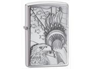 Zippo Something Patriotic Lighter Brushed Chrome 20895