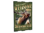 American Expedition Elk Wooden Cabin Sign WCBN 104