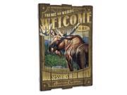 American Expedition Moose Wooden Cabin Sign WCBN 105
