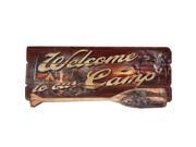 River s Edge Welcome To Our Camp Wood Sign 1961