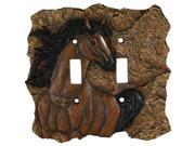 Decorative Horse double switch plate cover
