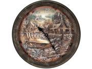 River s Edge 15 Cabin Scene Rusty Metal Clock 1036