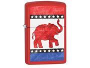 Zippo Republican Elephant Red Matte Pocket Lighter 29167