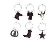 River s Edge 6 Piece Western Wine Charms 194