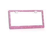 Valor Shining Six Row Pink Crystals Encrusted Over the Chrome Coating Metal License Plate Frame