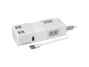 MACALLY UniStrip Portable Power Strip with 4 Port USB Hub 10 Watt USB Charge Port