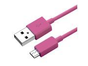 eForCity Universal Micro USB 2 in 1 Cable Compatible with HTC One M7 3FT Hot Pink